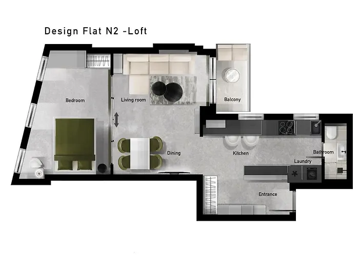 The Loft - Parking - Washer&dryer - Port View - Balcony Apartament *